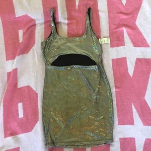 Holographic mini dress